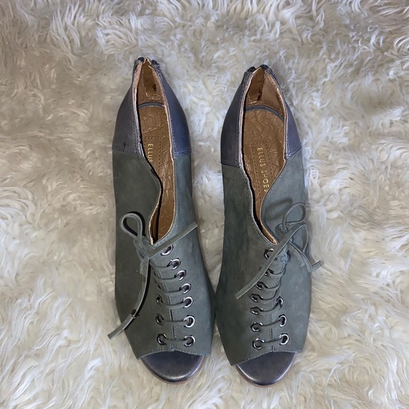 ELLUS Leather & Suede Lace Up Booties - Picture 3 of 6